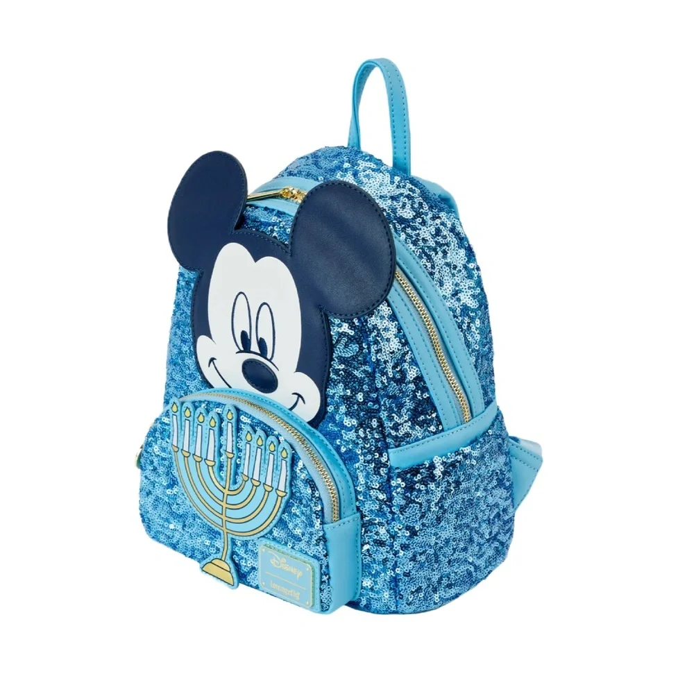 Loungefly Disney Mickey Happy Hanukkah Menorah Mini Backpack and Wallet